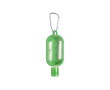 Bedrukt flesje handgel met musketonhaak kleur groen