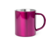 Metalen mok met logo kleur lichtroze