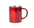 Metalen mok met logo kleur rood