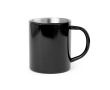 Metalen mok met logo kleur zwart