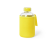 Glazen waterfles met softshell hoesje kleur geel