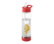 Bedrukte drinkfles met rietje en infuser kleur rood