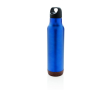 Bedrukte drinkfles met kurken onderkant kleur blauw