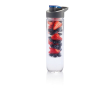 Bedrukte drinkfles met drinktuit en infuser kleur blauw