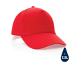 Bedrukte petten van gerecycled katoen, 190 g/m2 kleur rood