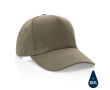 Duurzame pet met logo, 280 g/m2 kleur miliair groen