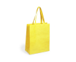 Non-woven bedrukte tassen met logo kleur geel