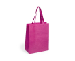 Non-woven bedrukte tassen met logo kleur fuchsia
