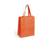 Non-woven bedrukte tassen met logo kleur oranje