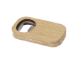 RVS flesopener met bedrijfslogo kleur licht hout