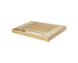 Bamboe snijplank met logo (incl. broodmes) kleur licht hout