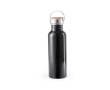 Roestvrij stalen fles met logo (800ml) kleur zwart