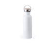 Roestvrij stalen fles met logo (800ml) kleur wit