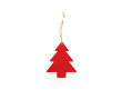 Bedrukt kerstfiguur van polyester/vilt kleur rood