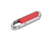 Bedrukte USB stick met karabijnhaak kleur rood