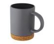 Mok met logo (425ml) met kurken bodem kleur donkergrijs