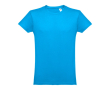 Bedrukte T-shirts van 100% katoen in de kleur cyaan blauw