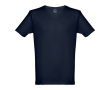 Goedkope katoenen T-shirts met logo in de kleur marineblauw