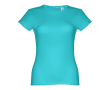 Katoenen T-shirts met logo voor vrouwen in de kleur turkoois