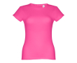 Katoenen T-shirts met logo voor vrouwen in de kleur fuchsia