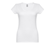 Bedrukte T-shirts met V-hals voor dames in de kleur wit