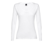 Reclame shirts met lange mouwen voor vrouwen in de kleur wit