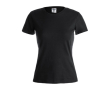 Katoenen dames T-shirts met logo, 150 g/m2 in de kleur zwart