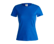 Katoenen dames T-shirts met logo, 150 g/m2 in de kleur blauw