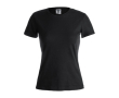 Katoenen dames T-shirt voor reclame in de kleur zwart