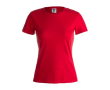Katoenen dames T-shirt voor reclame in de kleur rood