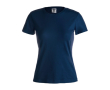 Katoenen dames T-shirt voor reclame in de kleur marineblauw