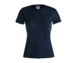 Katoenen dames T-shirt voor reclame in de kleur donkerblauw
