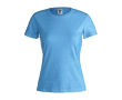 Katoenen dames T-shirt voor reclame in de kleur lichtblauw