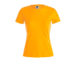 Katoenen dames T-shirt voor reclame in de kleur goud