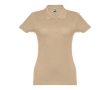 Katoenen dames poloshirt met logo, 195 g/m2 in de kleur lichtbruin