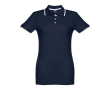 Poloshirts met logo en kleurdetail, 210 g/m2 in de kleur marineblauw