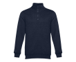 Reclame sweaters met ritskraag, 320 g/m2 in de kleur marineblauw
