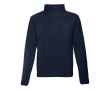 Bedrukte fleece trui met ritskraag, 260 g/m2 in de kleur marineblauw