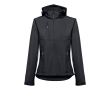 Dames softshell regenjas met logo, 280 g/m2 in de kleur zwart