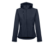 Dames softshell regenjas met logo, 280 g/m2 in de kleur marineblauw