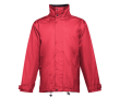 Winter regenjas met logo in de kleur rood