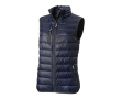 Donzen bodywarmer met opdruk in de kleur marineblauw