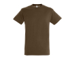 Goedkope T-shirts met logo, 150 g/m2 in de kleur bruin
