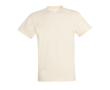 Goedkope T-shirts met logo, 150 g/m2 in de kleur ivoor