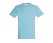 Goedkope T-shirts met logo, 150 g/m2 in de kleur lichtblauw