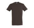 Goedkope T-shirts met logo, 150 g/m2 in de kleur donker bruin