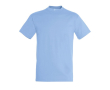Goedkope T-shirts met logo, 150 g/m2 in de kleur pastel blauw