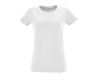 Katoenen dames T-shirts met opdruk, 150 g/m2 in de kleur wit