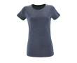 Katoenen dames T-shirts met opdruk, 150 g/m2 in de kleur gemarmerd donkerblauw