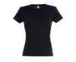 Dames T-shirts met logo, 150 g/m2 in de kleur zwart